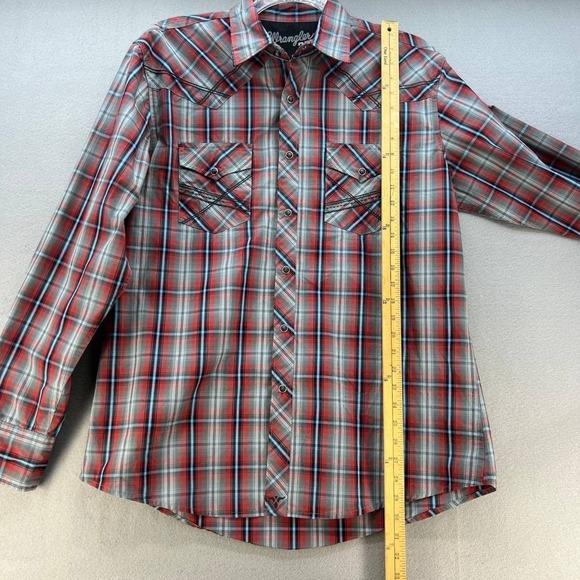 Wrangler 20X Plaid Button Up Long Sleeve Shirt Men's Size Large - Picture 6 of 10